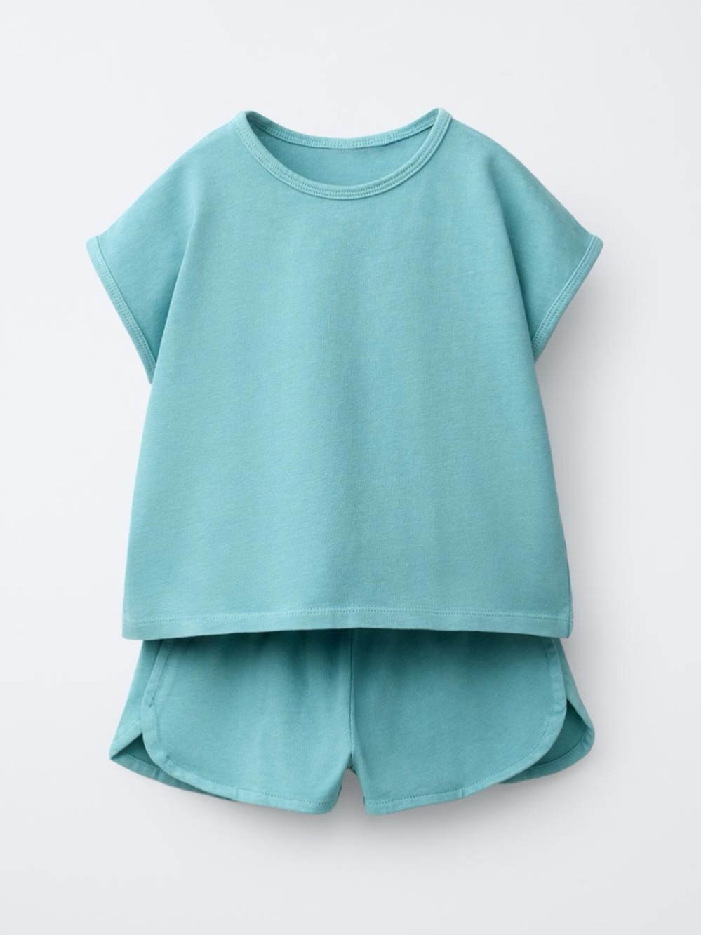ZARA SOLID T-SHIRT AND BERMUDA SET